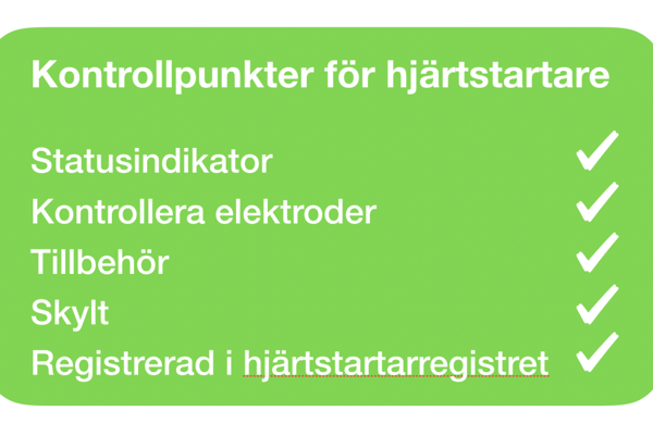 Hjärtstartaren vid kiosken - på service